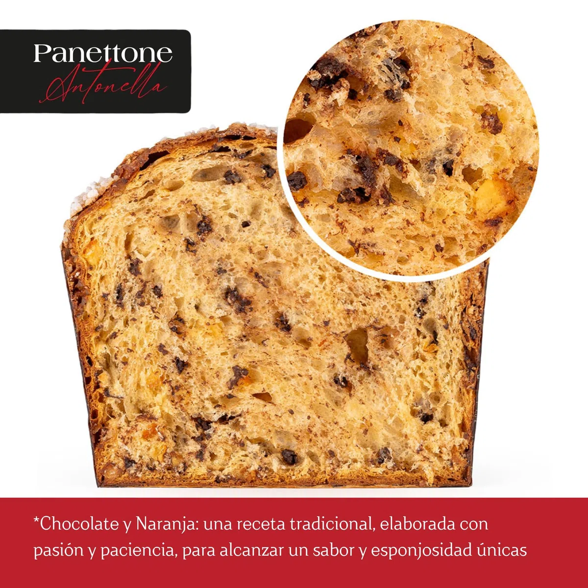 Panettone Antonella al Cioccolato e Arancia XXL 1200 g - Preparazione Artigianale con Ricetta Tradizionale - Delizioso Panettone di Natale