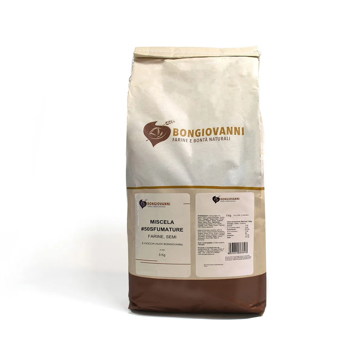 BONGIOVANNI FARINE E BONTA' NATURALI #50sfumaturedicereali (farina multicereali Aldo Bongiovanni) 5Kg