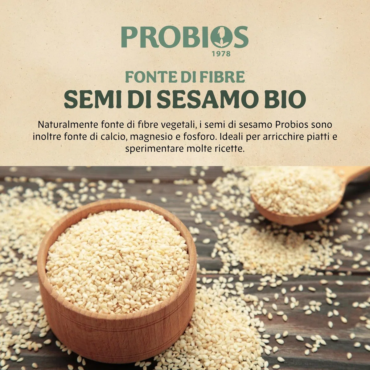 Probios Semi di sesamo biologici - Ricchi di fibre e proteine ​​vegetali - senza glutine semi sesamo - Confezione da 6 (6 x 300 g)