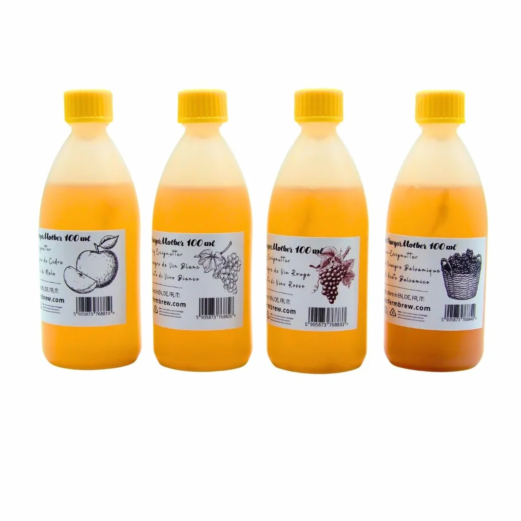 Madre di Aceto per Vino Rosso 100 ml - Coltura Naturale di Fermentazione - Fino a 50 L di Aceto