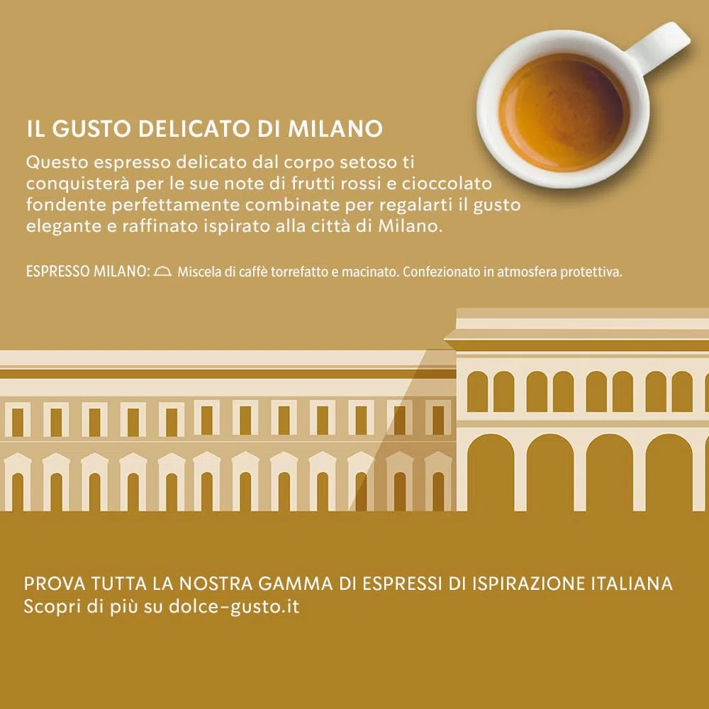 NESCAFÉ DOLCE GUSTO Espresso Milano Caffè, 6 Confezioni da 16 Capsule (96 Capsule Compatibili Nescafé Dolce Gusto)