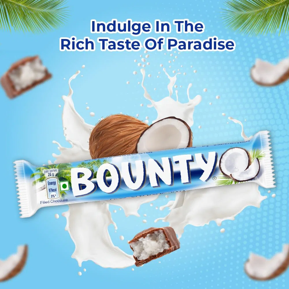 Barretta di Cioccolato al Cocco Bounty, Cioccolatini Ripieni di Cocco, Cocco Morbido e Delicato al Centro, Cioccolatini Premium da Condividere, Confezione da 12,684 g