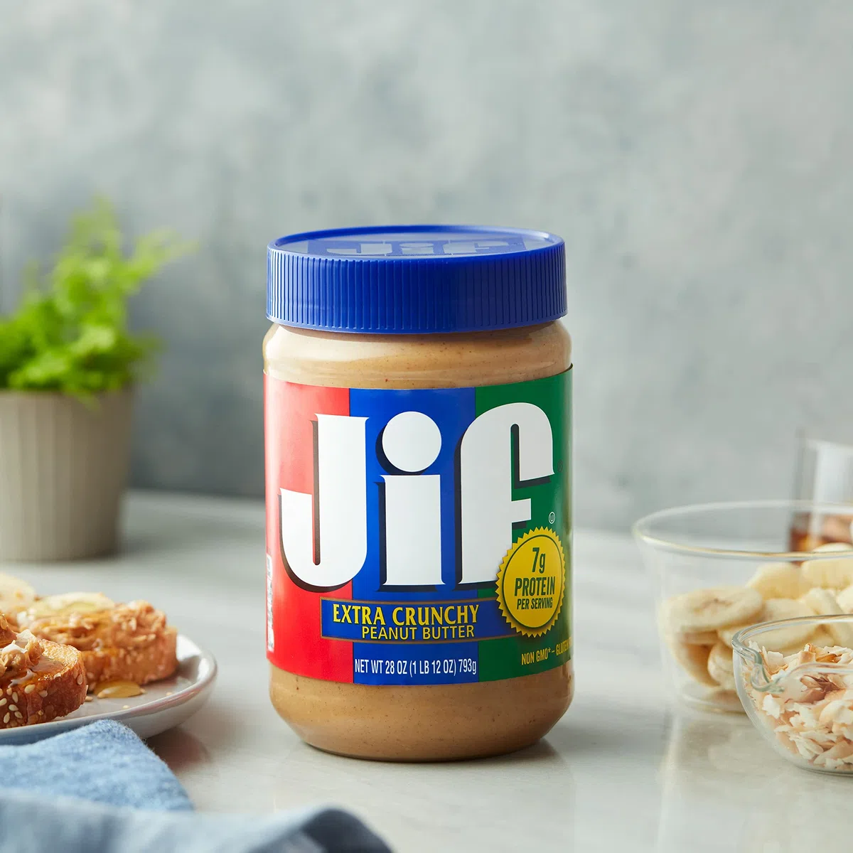 Jif Extra Crunchy Peanut Butter, 830ml (Pack of 5)