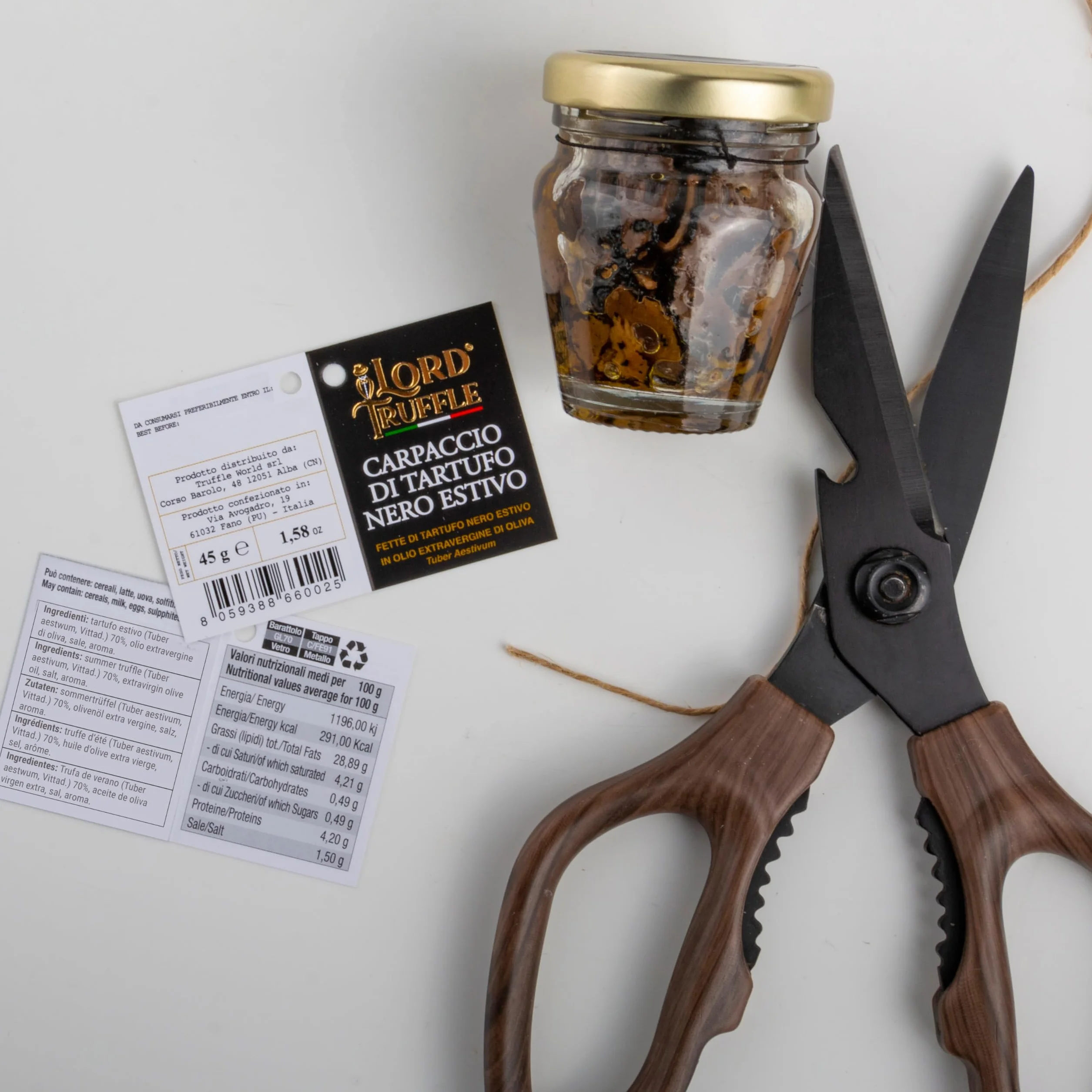 Lord Truffle | Tartare di Puro Tartufo Nero Estivo Fresco 45g, Tartufo Nero Pregiato Gourmet, Lunga Conservazione e Sapore Inalterato, Qualità 100% Italiana, Condimento Per Primi e Secondi Piatti