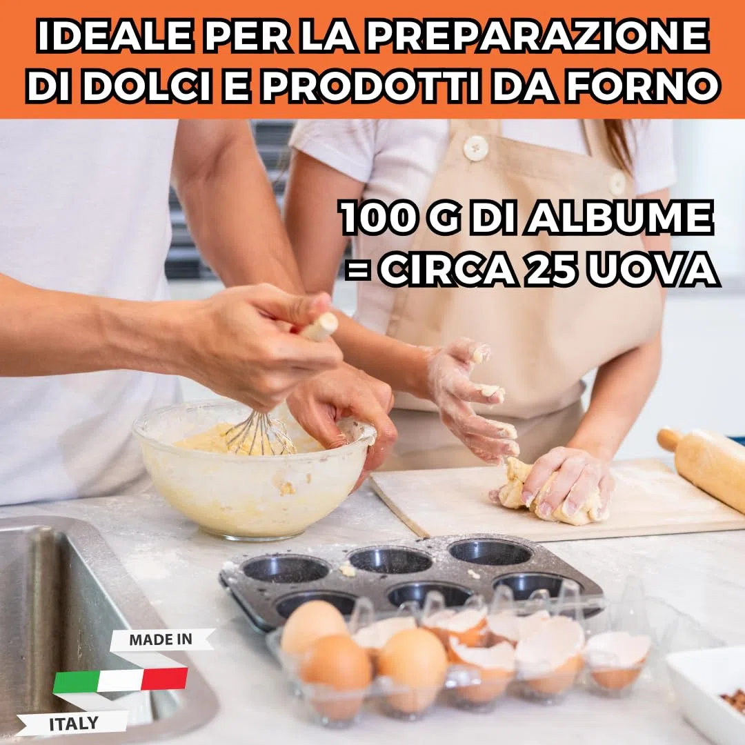 Albume D'uovo Montante in Polvere (Neutro, 500 G) Ottenuto da Uova Fresche di Gallina, Indicato per Preparazione di Dolci e Alimenti da Forno - Prodotti Alimentari Made in Italy