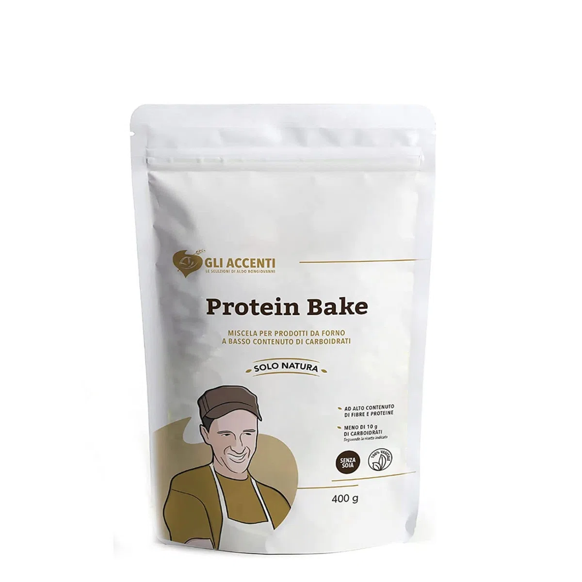 Bongiovanni Farine e Bontà Naturali – Protein Bake, Farina Proteica per pane, pizza, dolci da 400g (confezione da 3), Ideale per dieta chetogenica, Farina Low Carb